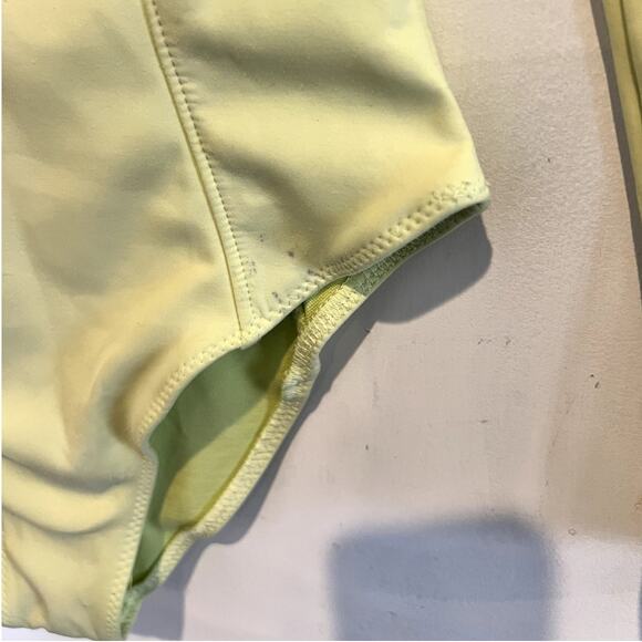 Good American | Compression Long Sleeve Scuba Zip Front Swimsuit Lime Green 0 XS - Picture 5 of 9